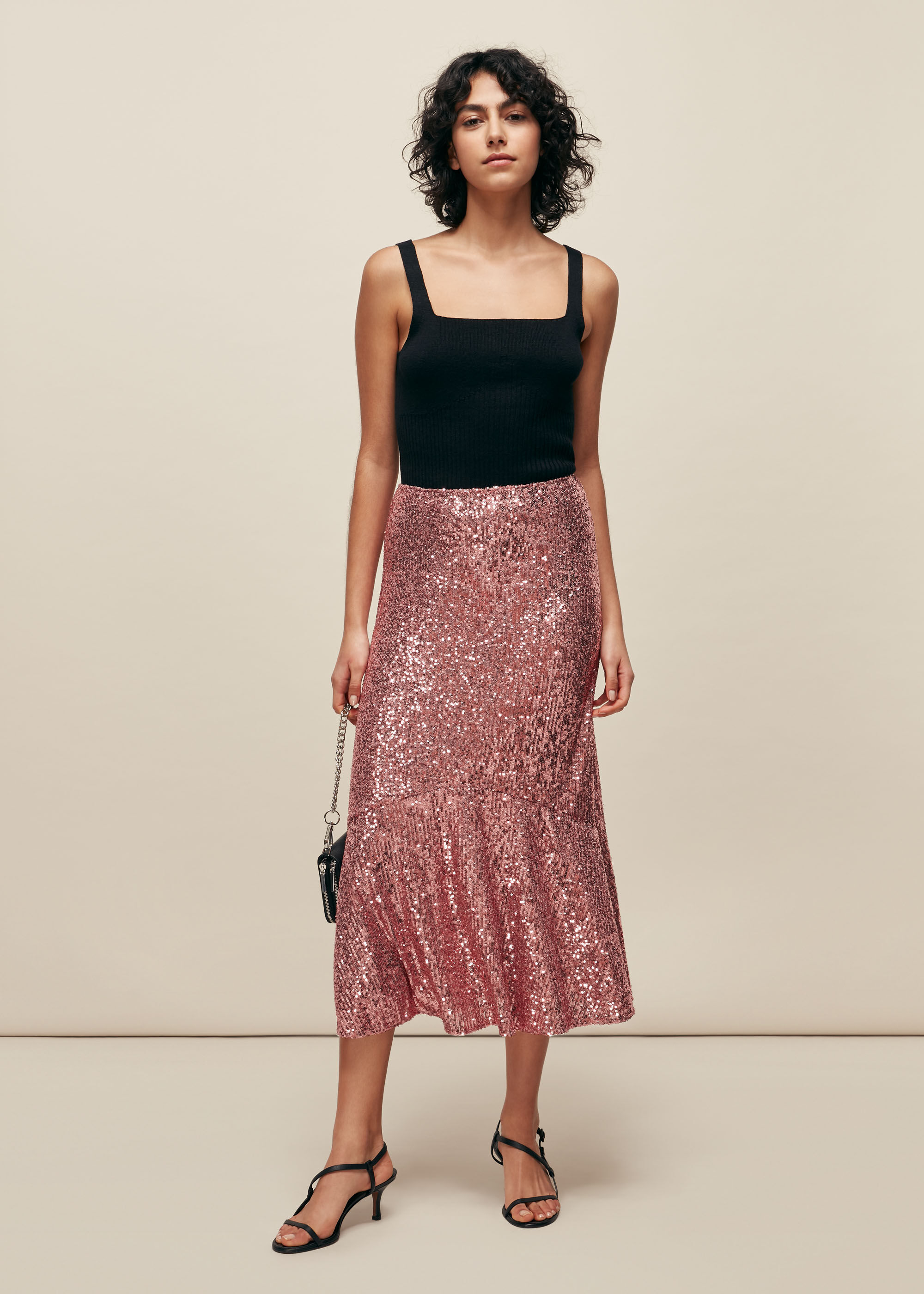 Pink Suki Sequin Skirt | WHISTLES ...